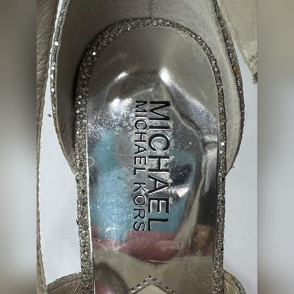 Michael Michael Kors Evie Platform Women Silver Platform Heel US6 - Picture 5 of 5